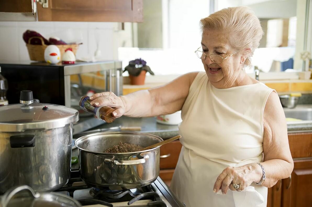 Granny make some masturbation kitchen